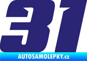 Samolepka Startovní číslo 31 typ 6 střední modrá