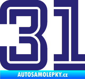Samolepka Startovní číslo 31 typ 7 střední modrá