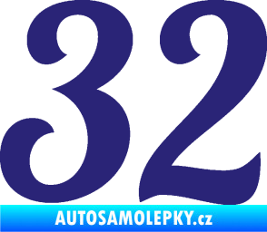 Samolepka Startovní číslo 32 typ 3 střední modrá