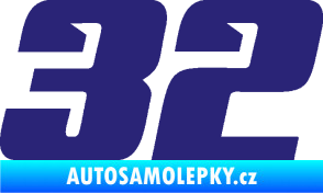 Samolepka Startovní číslo 32 typ 6 střední modrá