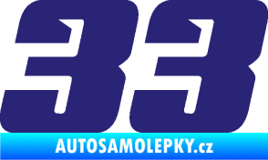 Samolepka Startovní číslo 33 typ 6 střední modrá