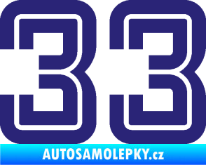 Samolepka Startovní číslo 33 typ 7 střední modrá