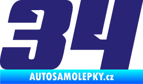 Samolepka Startovní číslo 34 typ 6 střední modrá