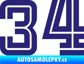 Samolepka Startovní číslo 34 typ 7 střední modrá