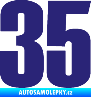 Samolepka Startovní číslo 35 typ 2  střední modrá