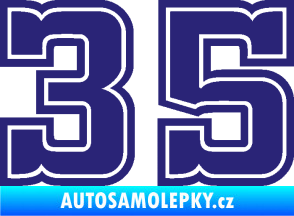 Samolepka Startovní číslo 35 typ 5 střední modrá
