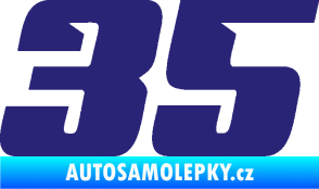 Samolepka Startovní číslo 35 typ 6 střední modrá