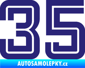 Samolepka Startovní číslo 35 typ 7 střední modrá