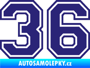 Samolepka Startovní číslo 36 typ 4 střední modrá