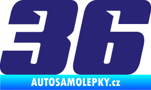 Samolepka Startovní číslo 36 typ 6 střední modrá