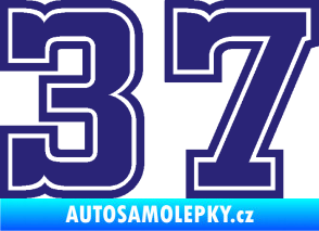 Samolepka Startovní číslo 37 typ 5 střední modrá