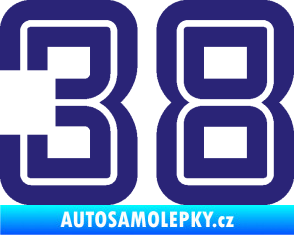 Samolepka Startovní číslo 38 typ 7 střední modrá