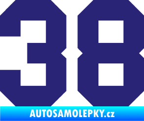 Samolepka Startovní číslo 38 střední modrá