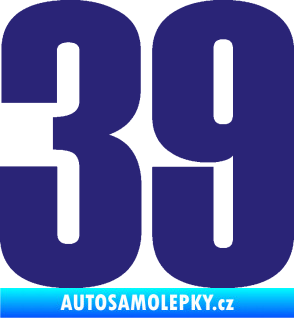 Samolepka Startovní číslo 39 typ 2      střední modrá