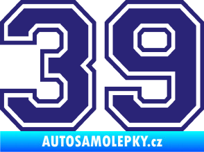 Samolepka Startovní číslo 39 typ 4 střední modrá