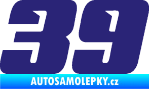 Samolepka Startovní číslo 39 typ 6 střední modrá