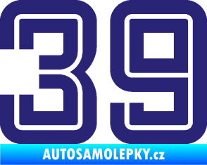 Samolepka Startovní číslo 39 typ 7 střední modrá