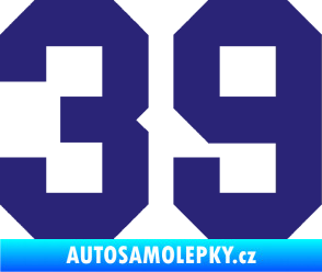Samolepka Startovní číslo 39 střední modrá