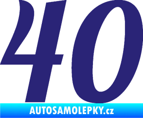Samolepka Startovní číslo 40 typ 3 střední modrá