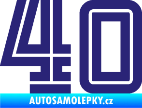 Samolepka Startovní číslo 40 typ 7 střední modrá