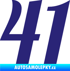 Samolepka Startovní číslo 41 typ 3 střední modrá