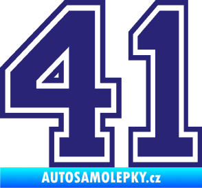 Samolepka Startovní číslo 41 typ 4 střední modrá