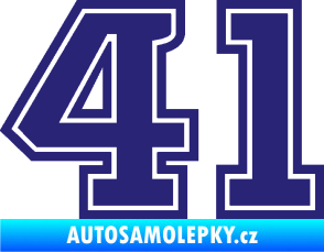 Samolepka Startovní číslo 41 typ 5 střední modrá