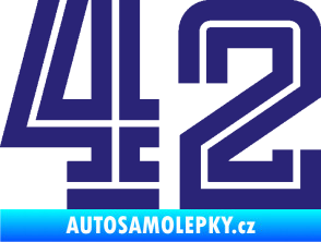 Samolepka Startovní číslo 42 typ 7 střední modrá