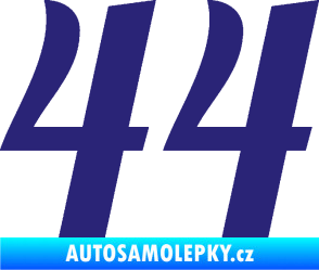 Samolepka Startovní číslo 44 typ 3 střední modrá