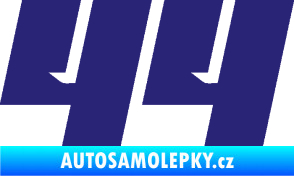 Samolepka Startovní číslo 44 typ 6 střední modrá