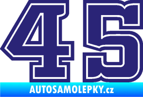 Samolepka Startovní číslo 45 typ 5 střední modrá