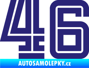 Samolepka Startovní číslo 46 typ 7 střední modrá