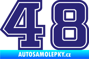 Samolepka Startovní číslo 48 typ 5 střední modrá