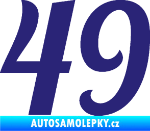 Samolepka Startovní číslo 49 typ 3 střední modrá