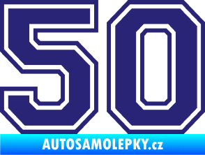 Samolepka Startovní číslo 50 typ 4 střední modrá