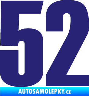 Samolepka Startovní číslo 52 typ 2  střední modrá
