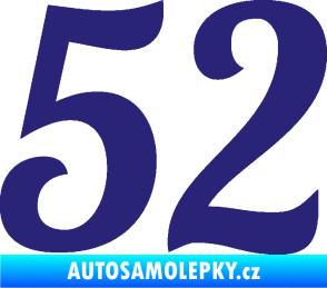 Samolepka Startovní číslo 52 typ 3 střední modrá