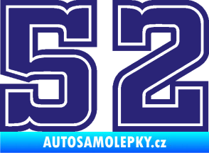 Samolepka Startovní číslo 52 typ 5 střední modrá
