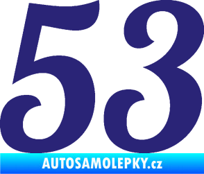 Samolepka Startovní číslo 53 typ 3 střední modrá