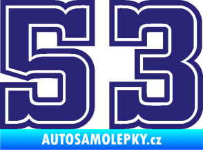 Samolepka Startovní číslo 53 typ 5 střední modrá
