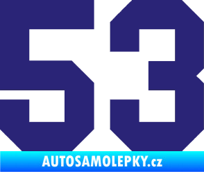 Samolepka Startovní číslo 53 střední modrá