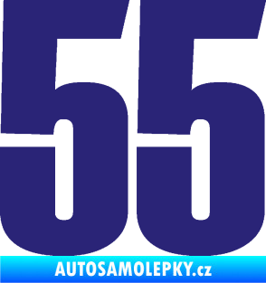 Samolepka Startovní číslo 55 typ 2   střední modrá