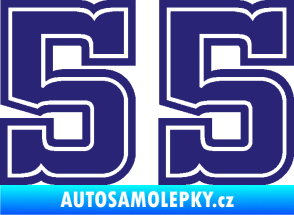 Samolepka Startovní číslo 55 typ 5 střední modrá