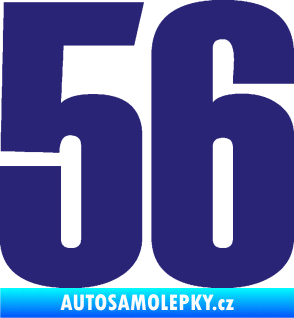 Samolepka Startovní číslo 56 typ 2   střední modrá