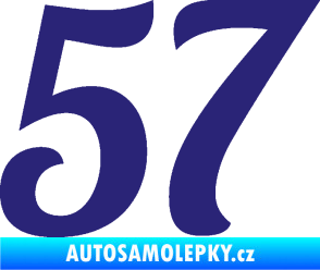 Samolepka Startovní číslo 57 typ 3 střední modrá