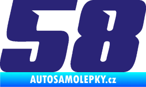 Samolepka Startovní číslo 58 typ 6 střední modrá