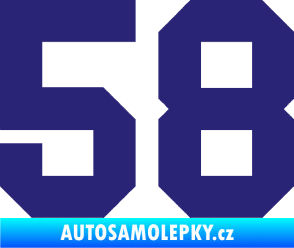 Samolepka Startovní číslo 58 střední modrá
