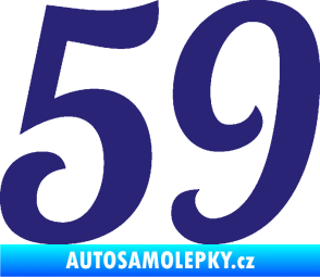Samolepka Startovní číslo 59 typ 3 střední modrá