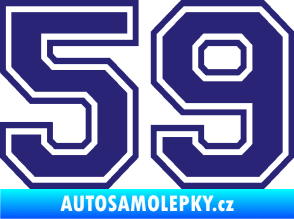 Samolepka Startovní číslo 59 typ 4 střední modrá