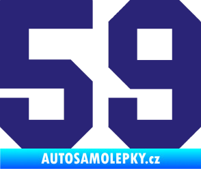 Samolepka Startovní číslo 59 střední modrá